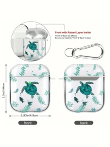 1 件绿海龟设计耳机盒适用于 iPhone 耳机、AirPods 1/2、新款 AirPods 3/Pro/Pro2 无线耳机保护套，男朋友/女朋友礼物 - 彩色 - 查看 2