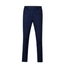 Mens Checked Suits Slim Fit 3 Piece,Jacket,Vest And Pant,Vintage Fashion Appropriate For Wedding - 8X0747Royal Blue - View 5