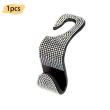 Sparkling Rhinestone Car Back Seat Headrest Hooks & Car Purse Holder