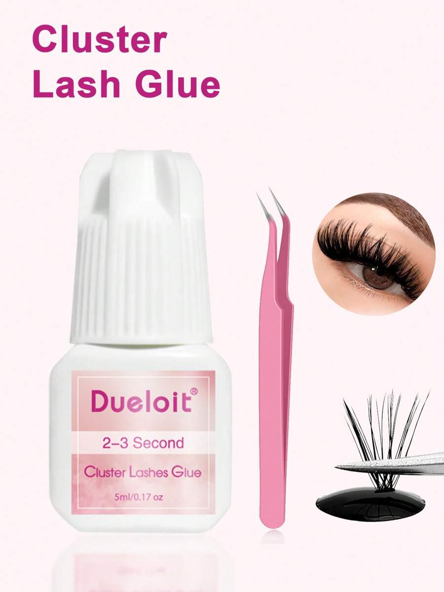 Black Individual Cluster Lash Extension Glue, With Tweezers Sensitive