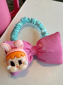 1pc Cute Cartoon Big Bow Hair Rope Ponytail Holder, Multicolor Elegant Hair Scrunchies For Women