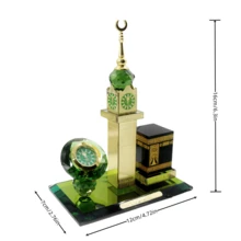 1pc Crystal Clock Tower Ornament, Home/Car Decor, Special Occasion Gift Rama Decoration Rama E-I-D - Bronze - View 3