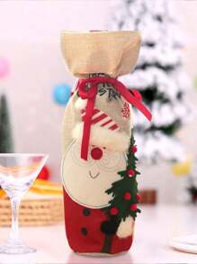 1/2pcs Christmas Wine Bottle Covers Set - Santa & Snowman Designs, Dustproof Burlap Decorations For Holiday Table, Bag, Organizer, Storage, Kitchen Insulation, Galentines, Puppy, Carnival, Party Decorations, Spring Summer Picks, Brides Maid Gifts, Room, Bedroom Decor, Bedroom Decor, Beach, Travel, For Men, For Women, Vacation - Multicolor - View 8
