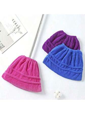2pcs Thickened Absorbent Slouchy Mop & Broom Cover, Dust Sweeper & Mop Cover, Reusable & Washable Cloth For Household Cleaning, Back To School Supplies