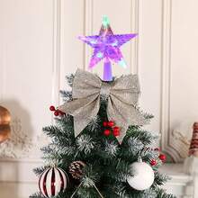 1pc/5.91in cho cây thông Noel cao 1,5cm và 1pc/8.66in cho cây thông Noel cao 1,8m, đèn LED trang trí Giáng sinh, đèn ngôi sao trang trí trên đỉnh cây thông Noel trong suốt, chạy bằng pin, hình ngôi sao 5 cánh, thích hợp cho cây thông, trang trí sân vườn và ngoài trời, đồ trang trí cây thông Noel lấp lánh, đèn dây ngôi sao 5 cánh LED cho sân, trang trí tiệc trong nhà, đồ trang trí Giáng sinh 5 sao - Nhiều màu - Xem 17