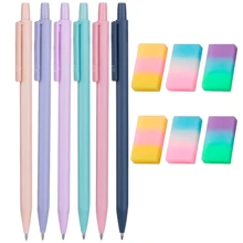 Ensemble de 12 crayons à papier mécaniques pastel : légers, rétractables avec des pointes de 0,5/0,7 mm pour l'art et l'écriture, poignée confortable pour la rentrée scolaire