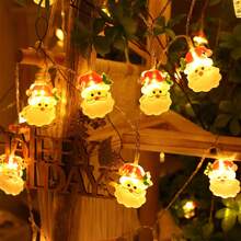1 dây đèn LED hình ông già Noel, đèn trang trí cây thông Noel để trang trí phòng, đèn tạo không khí tiệc tùng, trang trí phòng, trang trí Giáng sinh, đèn Giáng sinh, trang trí phòng ngủ, trang trí nhà, trang trí tiệc, lễ hội ngày lễ, quà tặng Giáng sinh, lễ tạ ơn, đồ trang trí cây thông Noel - màu ấm - Xem 8