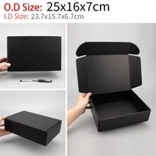 10pcs Black Corrugated Cardboard Boxes Postal Packaging Boxes Express Packaging Materials Airplane Box Gift Box Corrugated Box Express Box Packaging Box, - Black - View 14