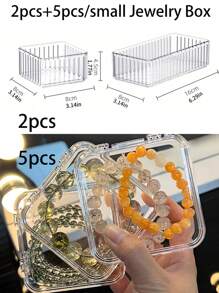 2/5/6/10pcs/Set Simple Transparent Makeup Organizer Drawers Storage Boxes, Eyeshadow Brush Holders, Cosmetic Storage Trays, Perfume Organizers, Makeup Brush Holders, Nail Polish & Beauty Products Organizer Rack,For Holiday Beach, Bathroom Collection, Bedroom Collection, Large Capacity - Water Stripes Transparent - View 18