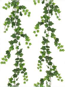 2szt. Sztuczne bluszcze, girlanda z bluszczu z zielonymi liśćmi, sztuczne rośliny wiszące, dekoracja zieleni do sypialni, okien, ścian, wesel, wystroju domu, wystroju zewnętrznego