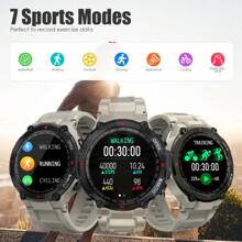 EIGIIS Outdoor Smartwatch For Men Women With IP67 Waterproof 400mAh Big Battery Pedometer Wireless Call Message Notification Find Phone Distance Tracking For Android IOS, Perfect Gift For Boyfriend, Suitable For Outdoor Enthusiasts - 銀灰 - 查看 5
