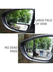 2pcs Blind Spot Rear View Mirrors, Rectangular Adjustable Automotive Auxiliary Rearview Mirror, Universal Fit For Cars