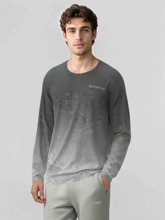 Men's Sport Fashion Round Neck Long Sleeve 3D Digital Print Fishing Hiking Jogging Outdoor Workout Performance Tee