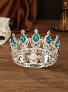 1 Pc/Full Round Baroque Bridal Full Round Tiara Crown, Super Cute Little Tiara,Birthday And Cake Tiara , Photography, Banquet And Floral Decoration, Wedding, Party