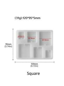 几何树脂铸造珠宝模具，树脂珠宝模具，环氧树脂硅胶模具，珠宝DIY吊坠模具，耳环，项链珠宝生产 - 白色 - 查看 20