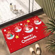 1 tấm thảm phòng tắm bằng len giả mềm họa tiết Giáng sinh - Sợi nhỏ siêu thấm, chống trượt, khô nhanh, dùng cho nhà bếp và phòng tắm - Nhiều màu - Xem 8