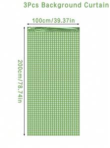 1片/2片/3片/4片装绿色方形背景帘，适用于生日派对、婚礼、婴儿派对，塑料和金属材质，也可用于返校季、情人节及其他场合。 - 綠色 - 查看 5