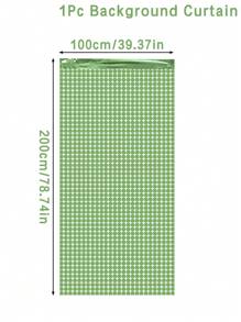 1片/2片/3片/4片装绿色方形背景帘，适用于生日派对、婚礼、婴儿派对，塑料和金属材质，也可用于返校季、情人节及其他场合。 - 綠色 - 查看 3