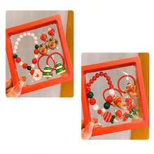 1 套 5 件手工制作的彩色圣诞手链，适用于派对装饰和多功能珠宝圣诞礼物 - 彩色 - 查看 4