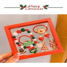 1 套 5 件手工制作的彩色圣诞手链，适用于派对装饰和多功能珠宝圣诞礼物 - 彩色 - 查看 3