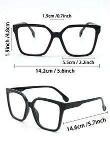 1 chiếc kính trong suốt hình học bằng nhựa hàng ngày cổ điển hiện đại đơn giản cho nam để trở lại trường học cuộc sống hàng ngày văn phòng đọc sách trang trí phụ kiện kính - Trong sáng - Xem 10