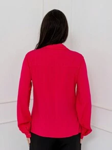 Women Blouses - 玫紅色 - 查看 4