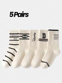 5 Paar Kindersocken, nahtlose Anti-Pilling Alltagssocken, gestreiftes Design für Jungen und Mädchen im Alter von 4-14 Jahren, geeignet für alle Jahreszeiten