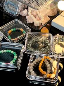 2/5/6/10pcs/Set Simple Transparent Makeup Organizer Drawers Storage Boxes, Eyeshadow Brush Holders, Cosmetic Storage Trays, Perfume Organizers, Makeup Brush Holders, Nail Polish & Beauty Products Organizer Rack,For Holiday Beach, Bathroom Collection, Bedroom Collection, Large Capacity - Water Stripes Transparent - View 15