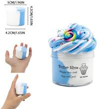 70ML Dual-Color Slime Kit Toy - Butter Slime With Cute Charms, Super Soft And Non-Sticky, Perfect For Party Favors Birthday Gift