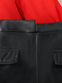 Autumn/Winter Young Girl Sweet Red Ruffle Collar Blouse & Asymmetrical Hem Skirt Set - Red - View 7