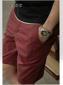 Premium Men's Adult Shorts Bermuda Twill Colored Jeans Various Colors--From Factory - Màu Đỏ Sâu - Xem 1