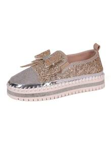 Zapatos deportivos de ocio con costuras retro para mujer, transpirables, cómodos, suaves y con amortiguación que aumentan la altura, ideales para senderismo, actividades al aire libre, vacaciones y escalada en primavera y verano - Dorado - Ver 6