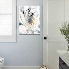 1pc  Bathroom Decor Wall Art - Modern Abstract Canvas Art Wall Decor Bathroom Wall Art Silver Wall Decor For Bathroom Decorations Abstract Artwork Wall Paintings Bathroom Pictures - Multicolor - View 4