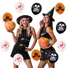 Halloween Balloon Set With Blood Color Banner, Ghost Horror Atmosphere Festival Party Decoration