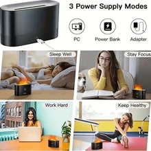 1 件便携式火焰效果 LED 芳香扩散加湿器 - 智能 USB 充电，无需电池，适用于家庭、卧室、办公室和客厅、圣诞节、新年、秋冬季精美礼物