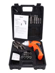 Rechargeable Cordless Drill Screwdriver With Case 45 Pieces USB BIVOLT - Nhiều màu - Xem 5