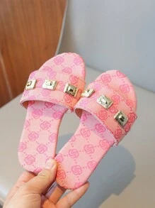 Dép đi trong nhà mùa hè cho bé gái phong cách mới, dép đi trong nhà đơn giản, thoáng khí, nhẹ, thoải mái, dép đi ngoài trời cho bé gái - Hồng - Xem 2