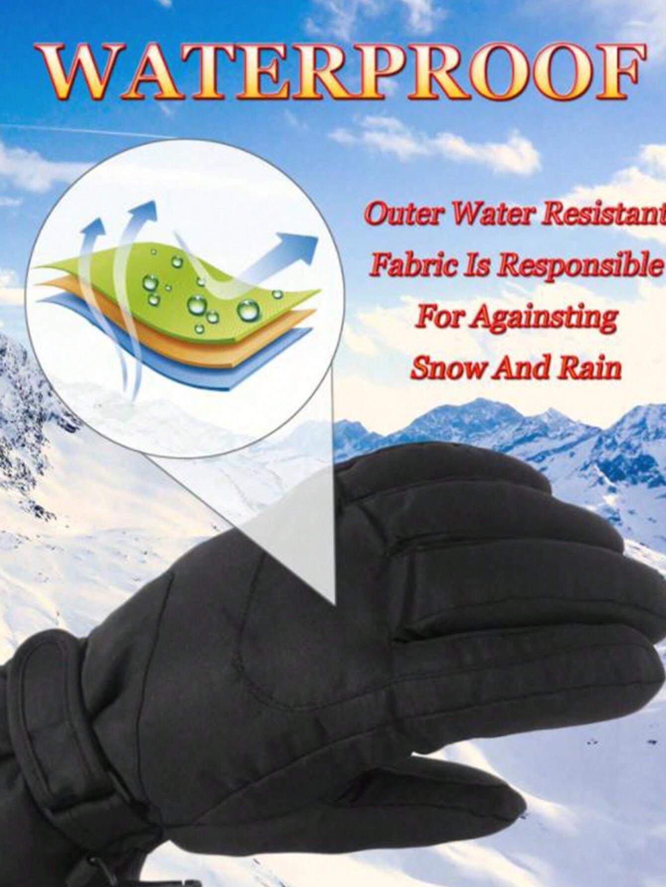1 Pair Children Winter Waterproof & Windproof Snow Gloves, Warm Ski