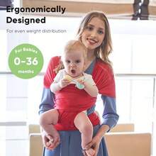 一体式原装透气婴儿背带，轻便，免提婴儿背带，婴儿背带，新生儿背带，婴儿 - 彩色 - 查看 3