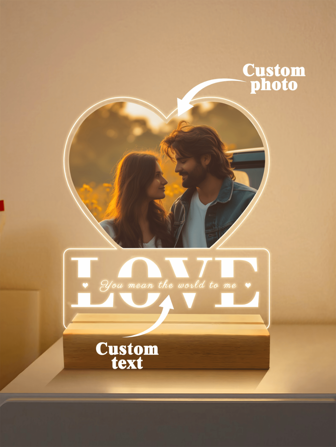 1pc,Personalized Anniversary Couples Gifts For Women And Men, Custom Acrylic Heart Picture Frame With Photo, Custom Acrylic Spotify Plaque With Night Light, Personalized Wedding Gifts Couples, Valentine Day, Valentine Day Decor Waterproof High-Quality,Stylish Custom,Personalized,Unique Ideal Gifts For Her Boyfriend,Girlfriend For Anniversaries,For Valentine's Day,For Mother's Day,For Birthdays,For Children's Day,For Father's Day,For Graduation,For Weddings,For Housewarming Living Room,Home,Slow Summer Living