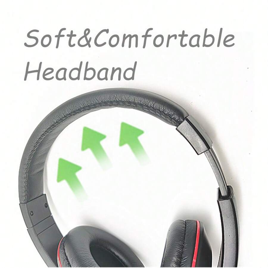 2*3.5mm Stereo Jack Plug Deep Bass Wired Headphones With Volume Control