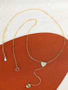 1 chiếc vòng cổ hình giọt nước đính đá Opal & Zirconia giả bạc Sterling 925 cổ điển có 4 chấu, mặt dây chuyền tua rua hình chữ Y, món quà trang sức sang trọng tinh tế thời trang dành cho phụ nữ, ngày lễ tình nhân - Vàng - Xem 9