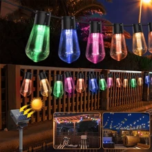 NetHong 30 LED Solar Powered Retro Bulb String Lights Garden Outdoor Fairy Christmas Lamps(6.5M/22FT) Solar Powered Patio Lights For Garden Yard Porch Wedding Party Decoration