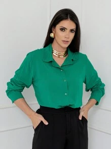 Women Blouses - 綠色 - 查看 1