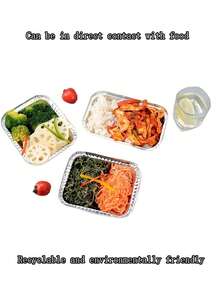 20/50pcs Disposable Aluminum Foil Baking Pans - Silver - View 2