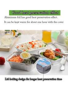 20/50pcs Disposable Aluminum Foil Baking Pans - Silver - View 3