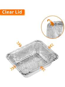 20/50pcs Disposable Aluminum Foil Baking Pans - Silver - View 4
