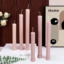 Khuôn nến nhựa cột dài sọc nhiều kích cỡ Đường ống hình trụ Giá đỡ nến Khuôn Acrylic Dụng cụ làm cột nghệ sĩ Trang trí tiệc - trắng - Xem 4