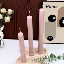 Khuôn nến nhựa cột dài sọc nhiều kích cỡ Đường ống hình trụ Giá đỡ nến Khuôn Acrylic Dụng cụ làm cột nghệ sĩ Trang trí tiệc - trắng - Xem 5