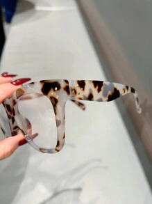 1 Par de Óculos de Leitura Vintage Femininos, Armação com Estampa de Onça, Dobradiças de Mola Confortáveis, Lentes de Alta Definição de PC, Óculos de Leitura para Computador +1.0 a +4.0, Design de Armação Completa Unissex, Adequado para Leitura, Escritório, Uso Diário - transparente - Visão 4